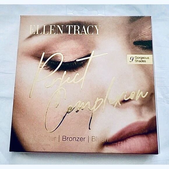 NWT Ellen Tracy PERFECT COMPLEXION Palette Highlighter Bronzer & Blush -9 Shades - Picture 1 of 3